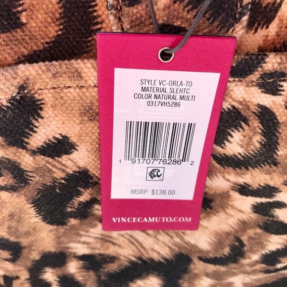 Vince Camuto Leopard Tote Bag NWT - Picture 4 of 7